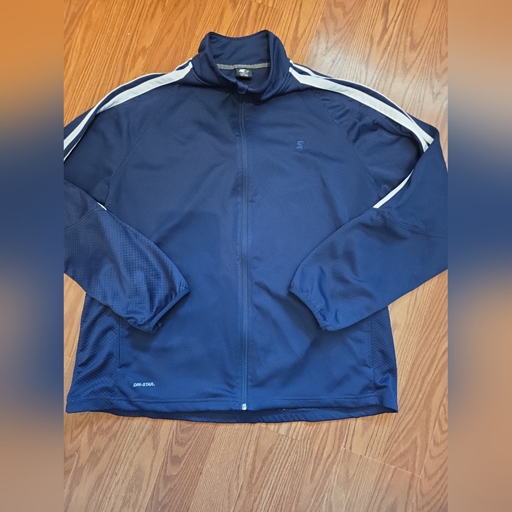 Starter Liteweight Zip Up Jacket‎ Xl Pockets Blue And White
